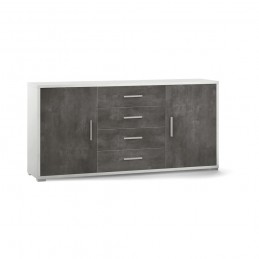 MOBILE 2 ANTE 4 CASSETTI IN KIT OSSIDO BIANCO - OSSIDO NERO