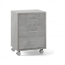MOBILE 3 CASSETTI SU RUOTE DB733-C CEMENTO