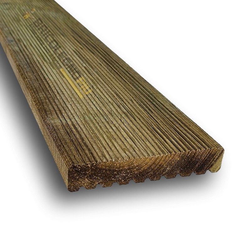 Listello Per Pavimento In Pino Impregnato - 45x45x2000 Mm - Per Steccati E Lavori Di Falegnameria