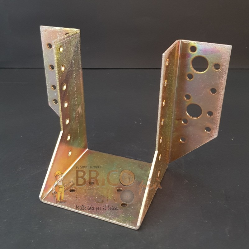 4 Staffe Per Travi In Legno 50x100mm | Connettori Per Tettoie E Gazebo | In Ferro Q235 | Nero