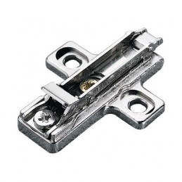 Basetta per montaggio cerniere regolabile a scatto