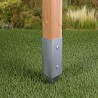 Staffa porta pilastro zincato per travi in legno per terreno