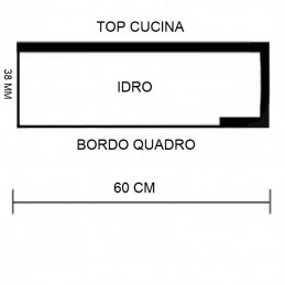 Generico Top per Cucina Piano Cottura in Laminato Stratificato HPL sp 38 x 2050 x 600 mm Colore Porfido Chiaro 