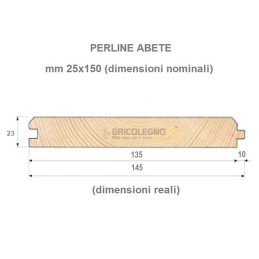 Dimensioni perline abete mm 25x150