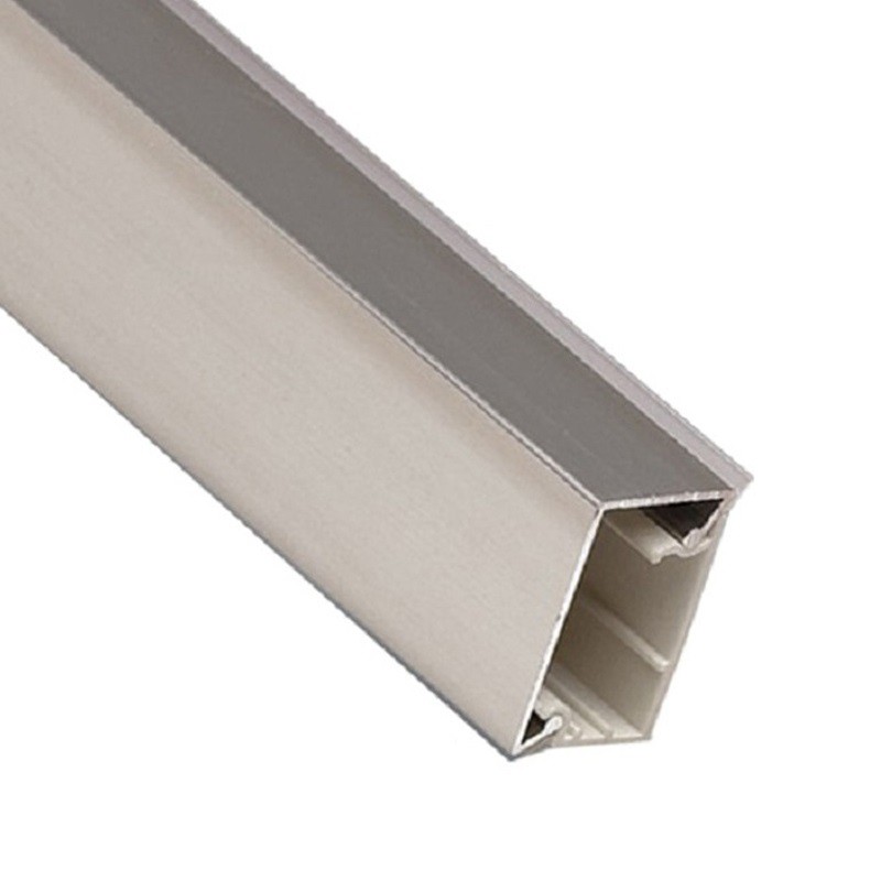 Alzatina rettangolare coperchio in alluminio colore acciaio semilucido