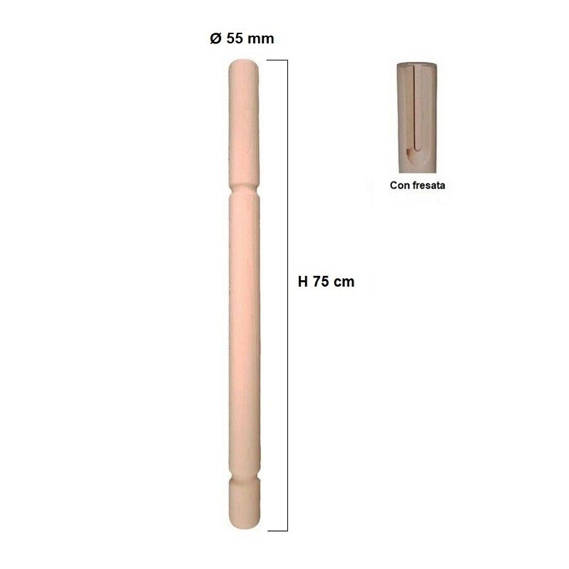 Gambe tavolo mod. tonda da 60 mm con fresata